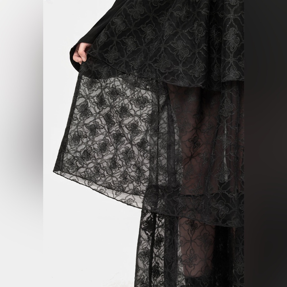 NWT Disturbia Chrysalis Butterfly Lace Tiered Maxi Skirt US 8 / UK 12 - Picture 4 of 10